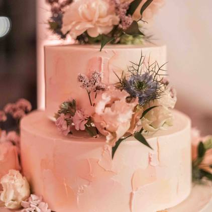 Hochzeitsfoto der Hochzeitstorte als Nahaufnahme